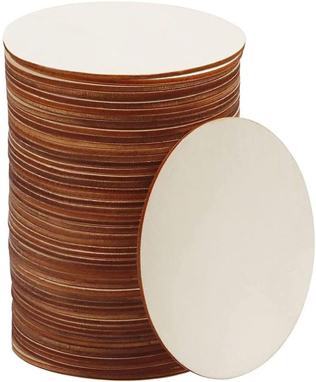 50 Pcs 4 Inch Wood Circles for Crafts, Unfinished Blank Wooden 4 x 4 x 0.1 inches